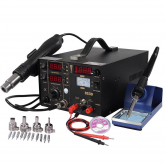 Soldering Station 3in1 Rework SMD Solder Hot Air Gun & DC Power Supply