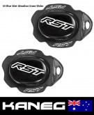 Knee Sliders – WET WEATHER RACE Hi-Rise Track & Road Race Knee Sliders. RST Factory Reverse Velcro. Post included.