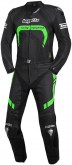 Borgetto 2 Piece Leather race Suit. Black - Fluro Highlights