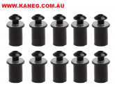 M5 Windshield - Fairing Black Hex Screw Blind Hole Wellnuts: 10 piece Combo Screw Grommet and Nut Kit