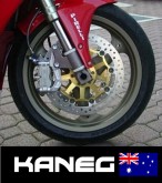 Ducati Radial Brake Upgrade, 748, 916 996, 998 from 1997>. The Kit incls a pair each of: Brembo P4 Calipers with pads, 2 floating discs, Axial to Radial Adapters, steel braided brake lines and fixing bolts. Post included.